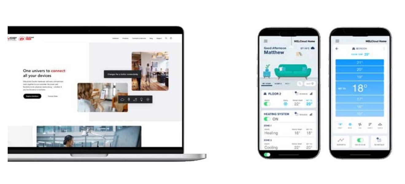MELCloud Home rakendus nutitelefonis ja arvutis